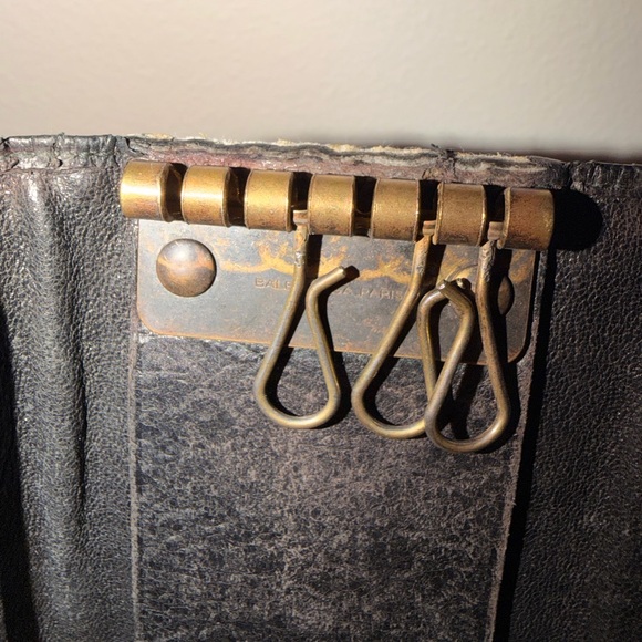 Balenciaga Classic Moto Leather Wallet Black w Antique Brass Hardware - Picture 6 of 10